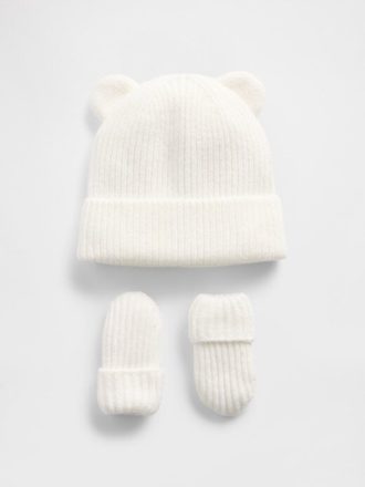 CashSoft Bear Beanie- und Fäustlingsset für Babys und Kleinkinder
