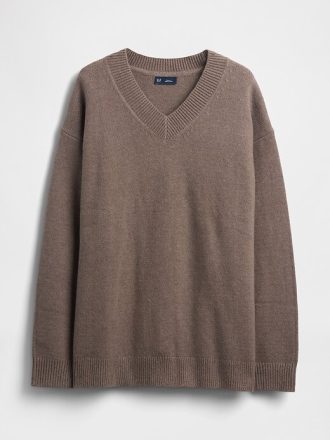 CashSoft Oversize-Pullover mit V-Ausschnitt