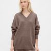 CashSoft Oversize-Pullover mit V-Ausschnitt