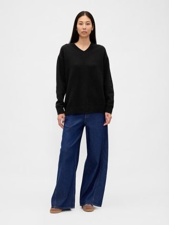 CashSoft Oversize-Pullover mit V-Ausschnitt