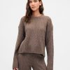 CashSoft Oversize-Pullover mit Zopfmuster