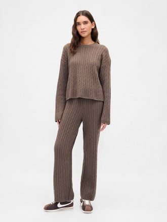 CashSoft Oversize-Pullover mit Zopfmuster