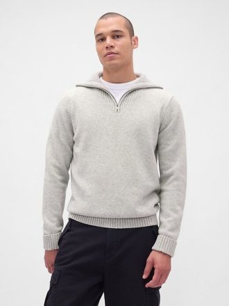 CashSoft Pullover mit Viertelreißverschluss