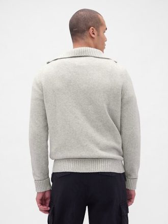 CashSoft Pullover mit Viertelreißverschluss
