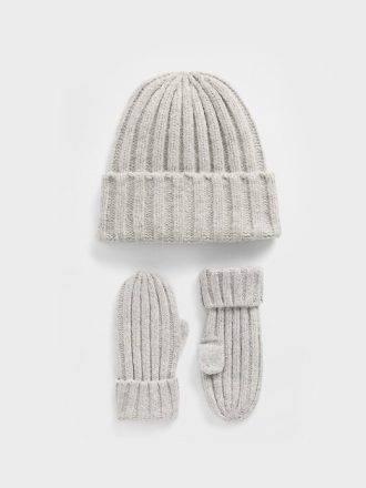 CashSoft Rib Beanie & Fäustlinge-Set für Babys und Kleinkinder