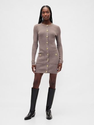 CashSoft Rib Pocket Mini-Pulloverkleid