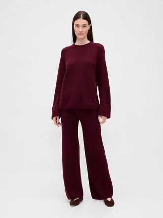 CashSoft Shaker-Stitch Boyfriend-Pullover