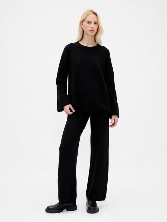 CashSoft Shaker-Stitch Boyfriend-Pullover