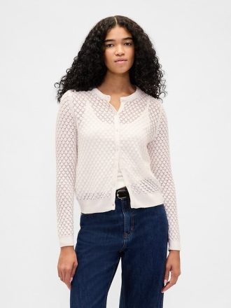 CashSoft Stretch-Pointelle-Cardigan