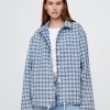 Coaches-Jacke aus Denim mit Karomuster Coaches-Jacke aus Denim mit Karomuster