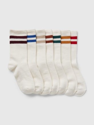 College-Crew-Socken aus Bio-Baumwolle für Kinder (7er-Pack)