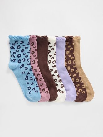 Crew-Socken mit Rüschen für Kinder (7er-Pack)