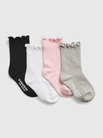 Crew-Socken mit Salatbesatz für Kleinkinder (4er-Pack)