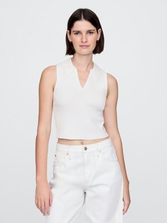 Crop-Tanktop mit Rippenpullover