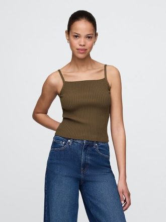Crop-Tanktop mit Rippenpullover