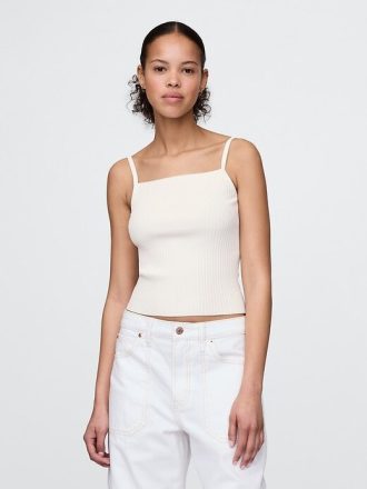 Crop-Tanktop mit Rippenpullover