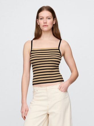 Crop-Tanktop mit Rippenpullover