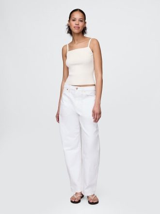 Crop-Tanktop mit Rippenpullover