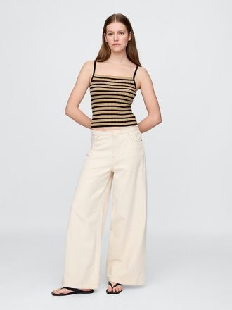 Crop-Tanktop mit Rippenpullover