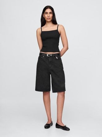 Crop-Tanktop mit Rippenpullover
