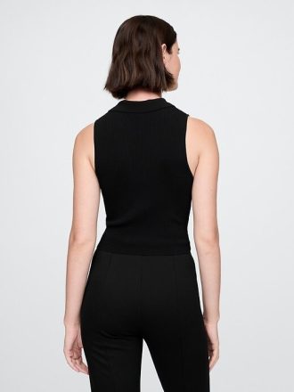 Crop-Tanktop mit Rippenpullover