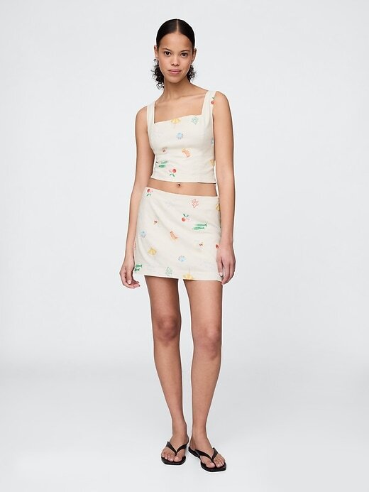 Crop Top aus Leinenmischung Crop Top aus Leinenmischung