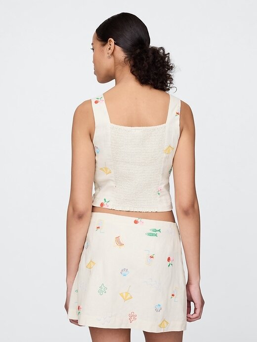 Crop Top aus Leinenmischung Crop Top aus Leinenmischung