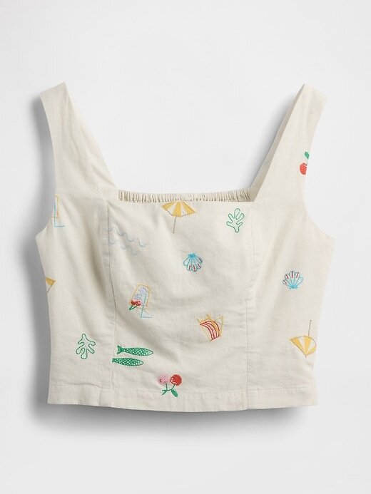 Crop Top aus Leinenmischung Crop Top aus Leinenmischung