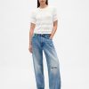 Crop-Top aus Pointelle-Pullover aus Leinenmischung Crop-Top aus Pointelle-Pullover aus Leinenmischung