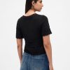 Crop-Top aus Pointelle-Pullover aus Leinenmischung Crop-Top aus Pointelle-Pullover aus Leinenmischung