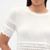 Crop-Top aus Pointelle-Pullover aus Leinenmischung Crop-Top aus Pointelle-Pullover aus Leinenmischung