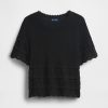 Crop-Top aus Pointelle-Pullover aus Leinenmischung Crop-Top aus Pointelle-Pullover aus Leinenmischung