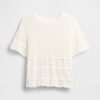 Crop-Top aus Pointelle-Pullover aus Leinenmischung Crop-Top aus Pointelle-Pullover aus Leinenmischung