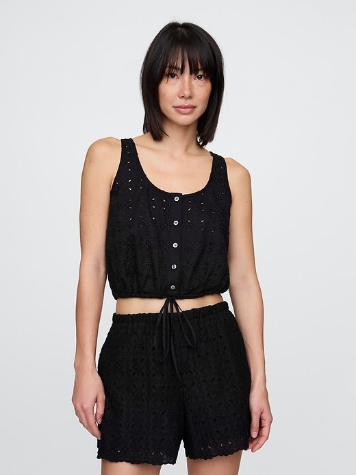 Crop Top mit gerafftem Saum Crop Top mit gerafftem Saum