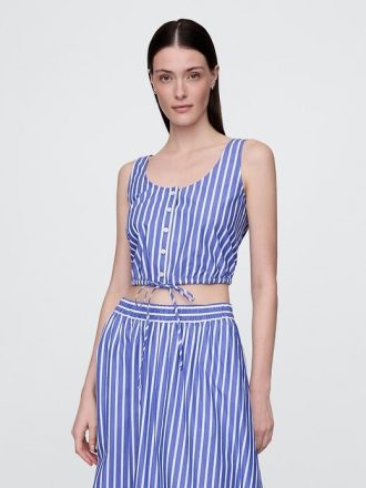 Crop Top mit gerafftem Saum