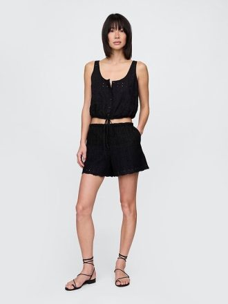 Crop Top mit gerafftem Saum
