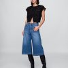 Culotte-Jeans mit hohem Bund Culotte-Jeans mit hohem Bund