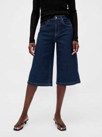 Culotte-Jeans mit hohem Bund