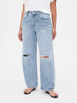 Curvy High Rise Barrel Jeans