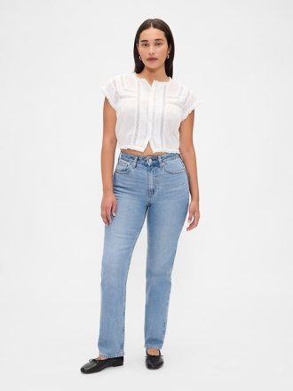 Curvy High Rise Slim Straight Jeans im 90er-Stil