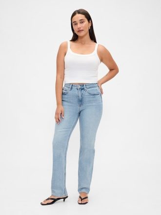 Curvy High Rise Slim Straight Jeans im 90er-Stil