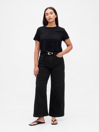 Curvy High Rise Stride Knöcheljeans mit weitem Bein