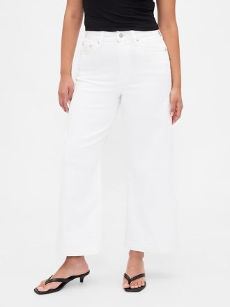 Curvy High Rise Stride Knöcheljeans mit weitem Bein
