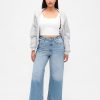 Curvy High Stride Knöcheljeans mit weitem Bein Curvy High Stride Knöcheljeans mit weitem Bein