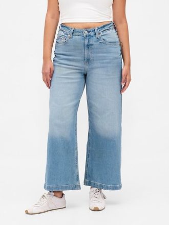 Curvy High Stride Knöcheljeans mit weitem Bein