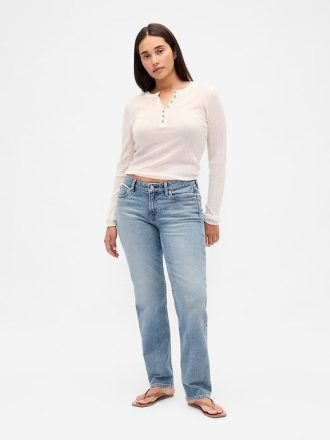 Curvy Low Rise Slim Straight Jeans im 90er-Stil