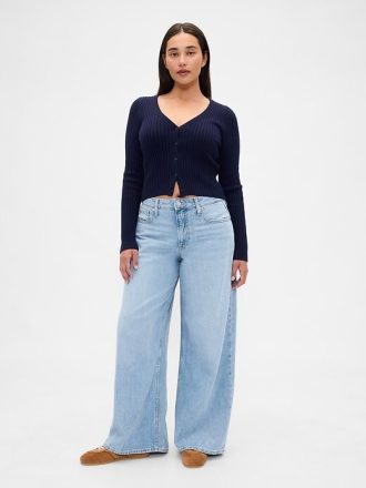 Curvy UltraSoft Baggy-Jeans mit mittlerer Leibhöhe