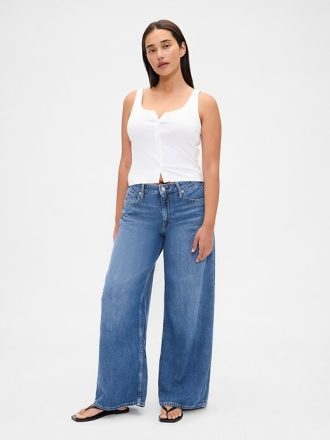 Curvy UltraSoft Baggy-Jeans mit mittlerer Leibhöhe