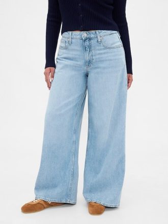 Curvy UltraSoft Baggy-Jeans mit mittlerer Leibhöhe