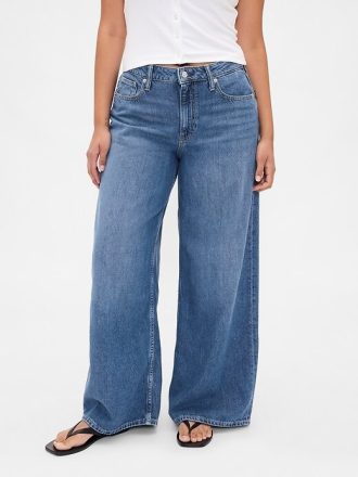 Curvy UltraSoft Baggy-Jeans mit mittlerer Leibhöhe